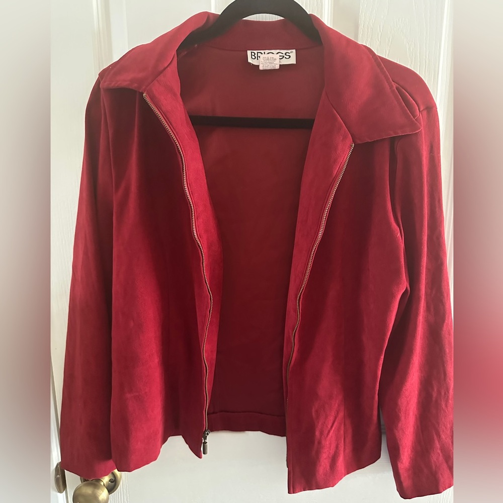 Vintage Briggs Petite Suede Like Zip-Up Jacket
Size 8P